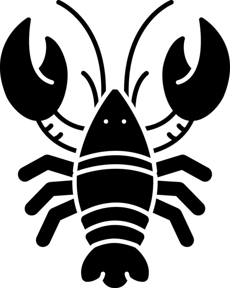 solid icon for lobster vector