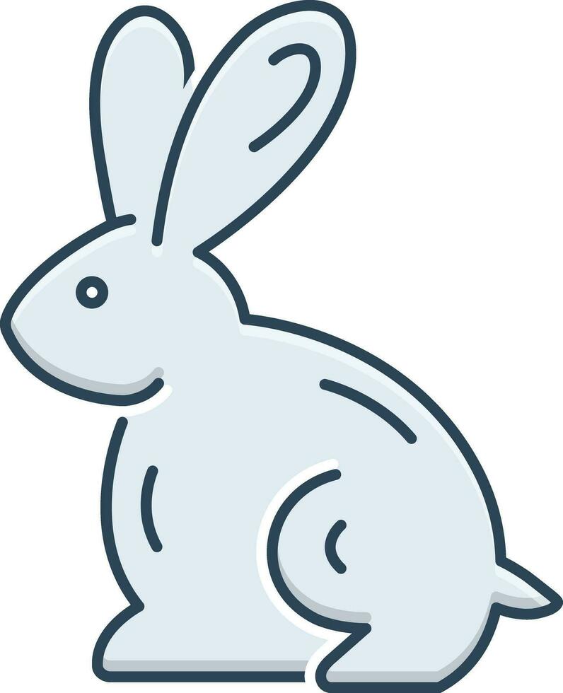 color icon for rabbit vector