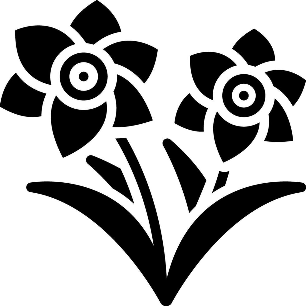 sólido icono para narciso vector