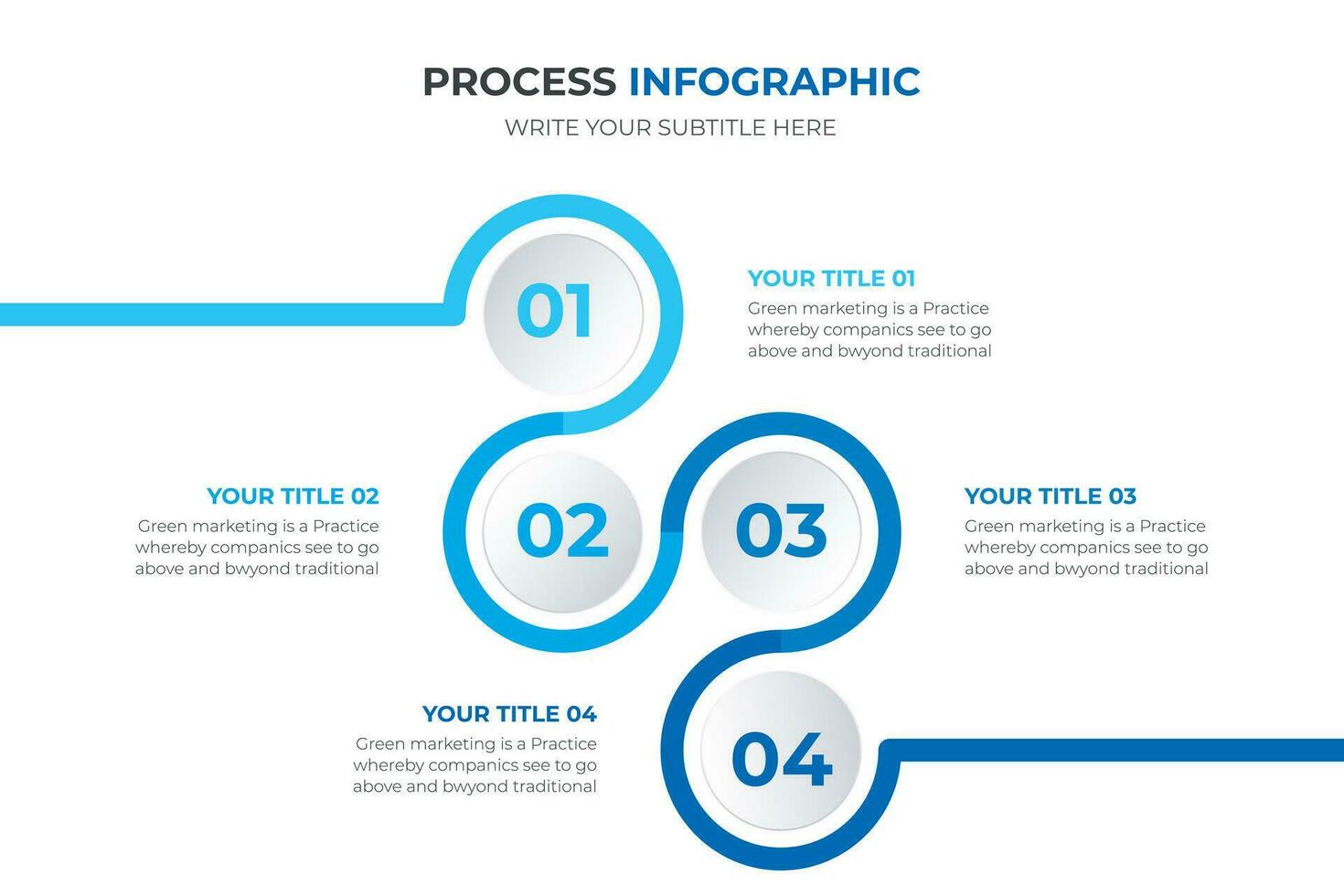 Timeline infographic with Modern presentation template with 4 step for business process. vector