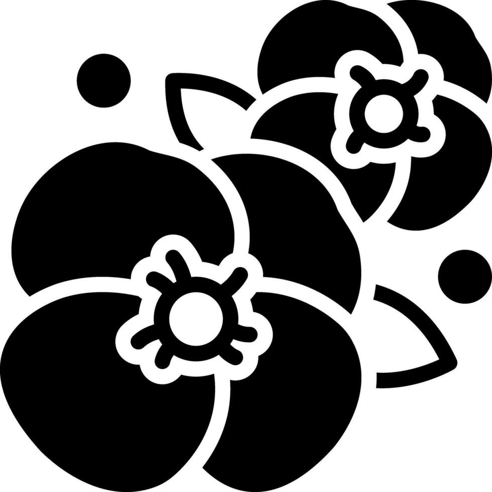 sólido icono para flor vector