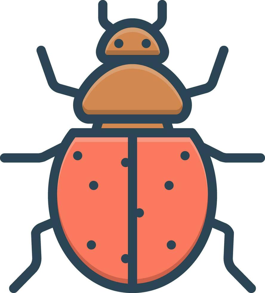 color icon for ladybug vector