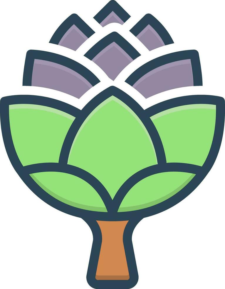 color icon for artichoke vector