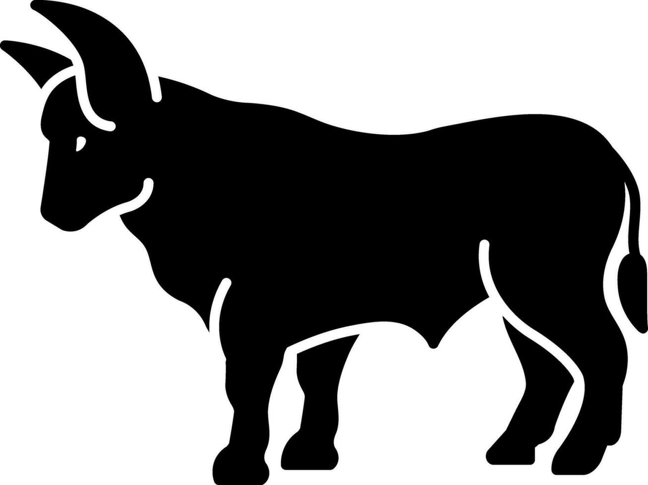 solid icon for bull vector