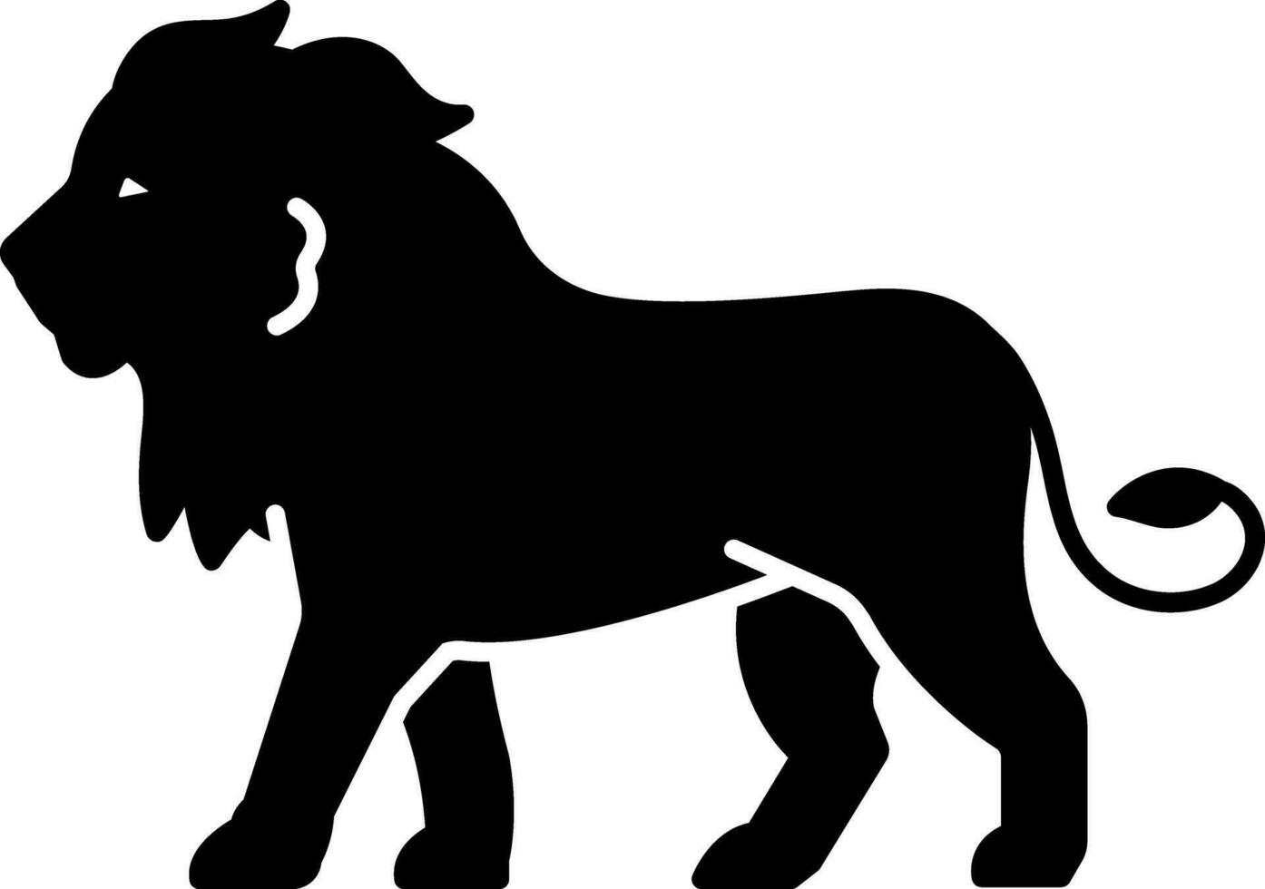 solid icon for lion vector