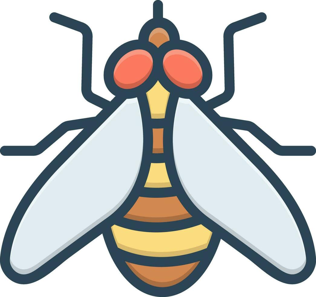 color icono para mosca vector