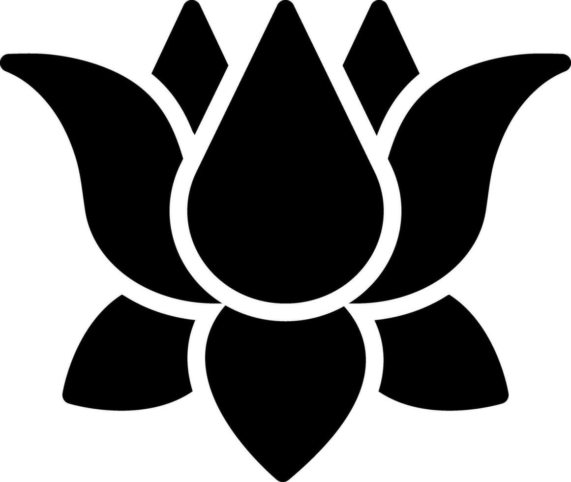 solid icon for lotus vector