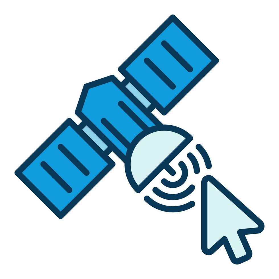 Mouse Cursor on Satellite vector concept blue icon