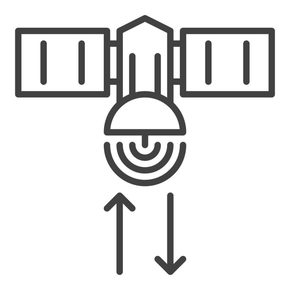 Satellite with Arrows vector concept thin line icon