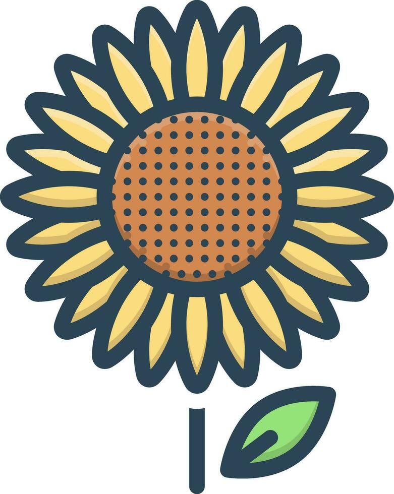 color icono para girasol vector