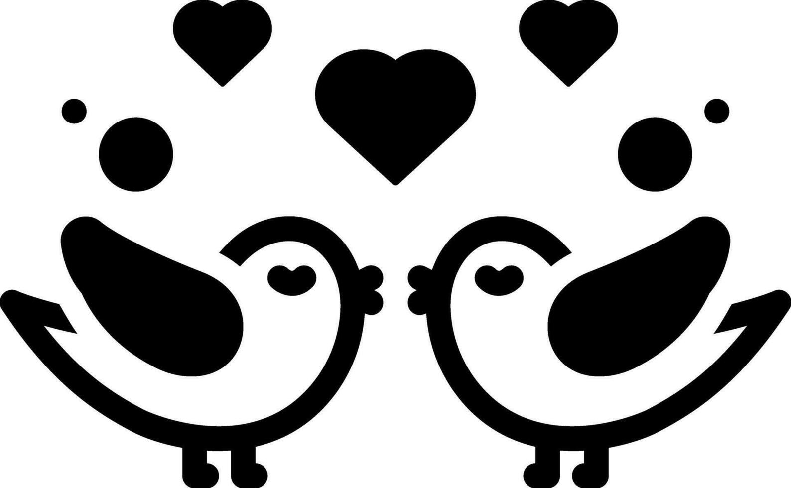solid icon for loving birds vector