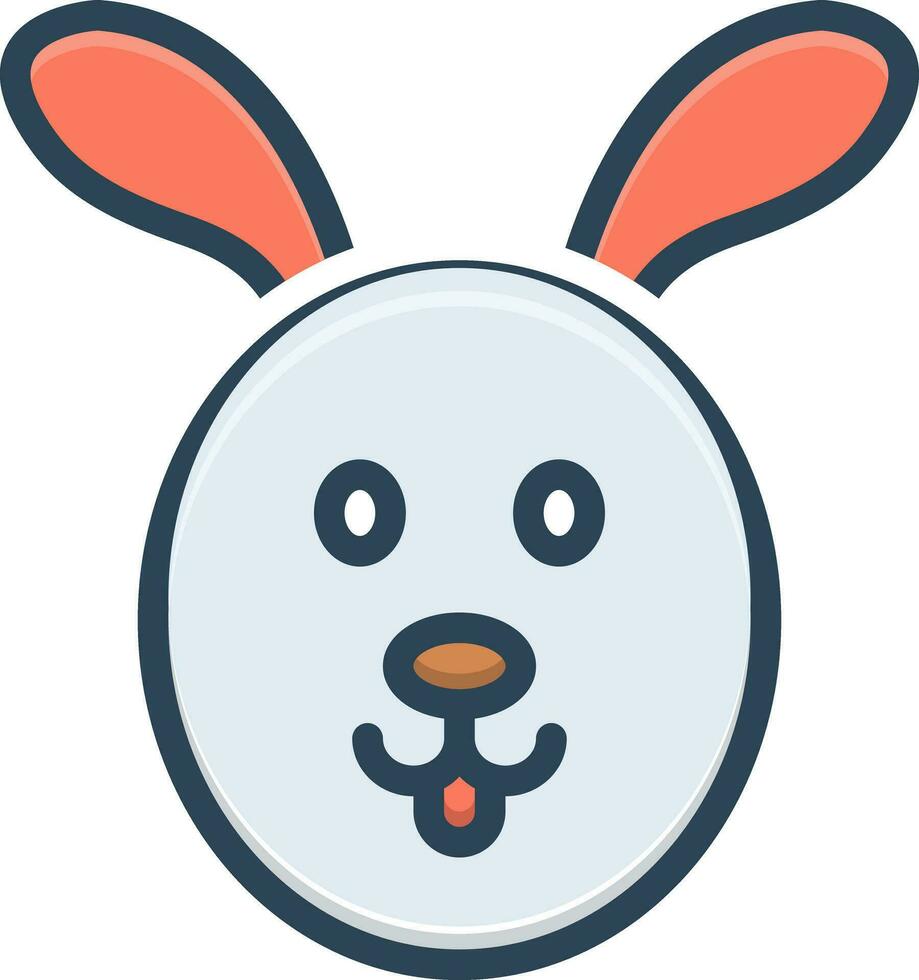 color icon for rabbit vector