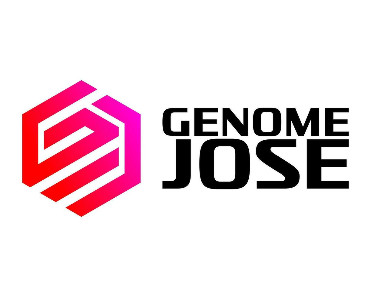 GJ letter monogram bold hexagon shape logo design. vector