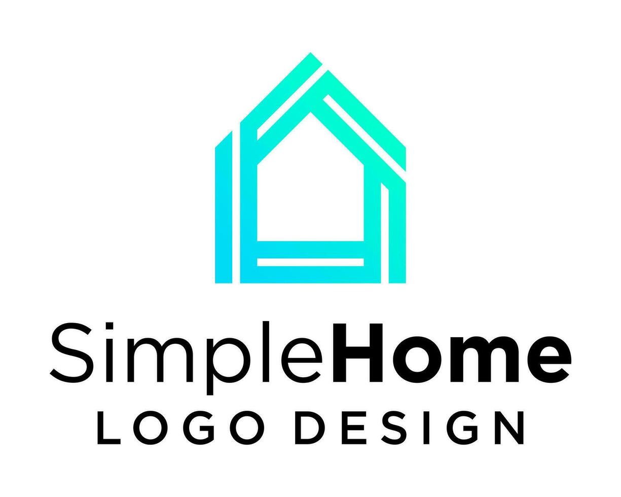 Modern geometric home real estate symbol logo design. vector
