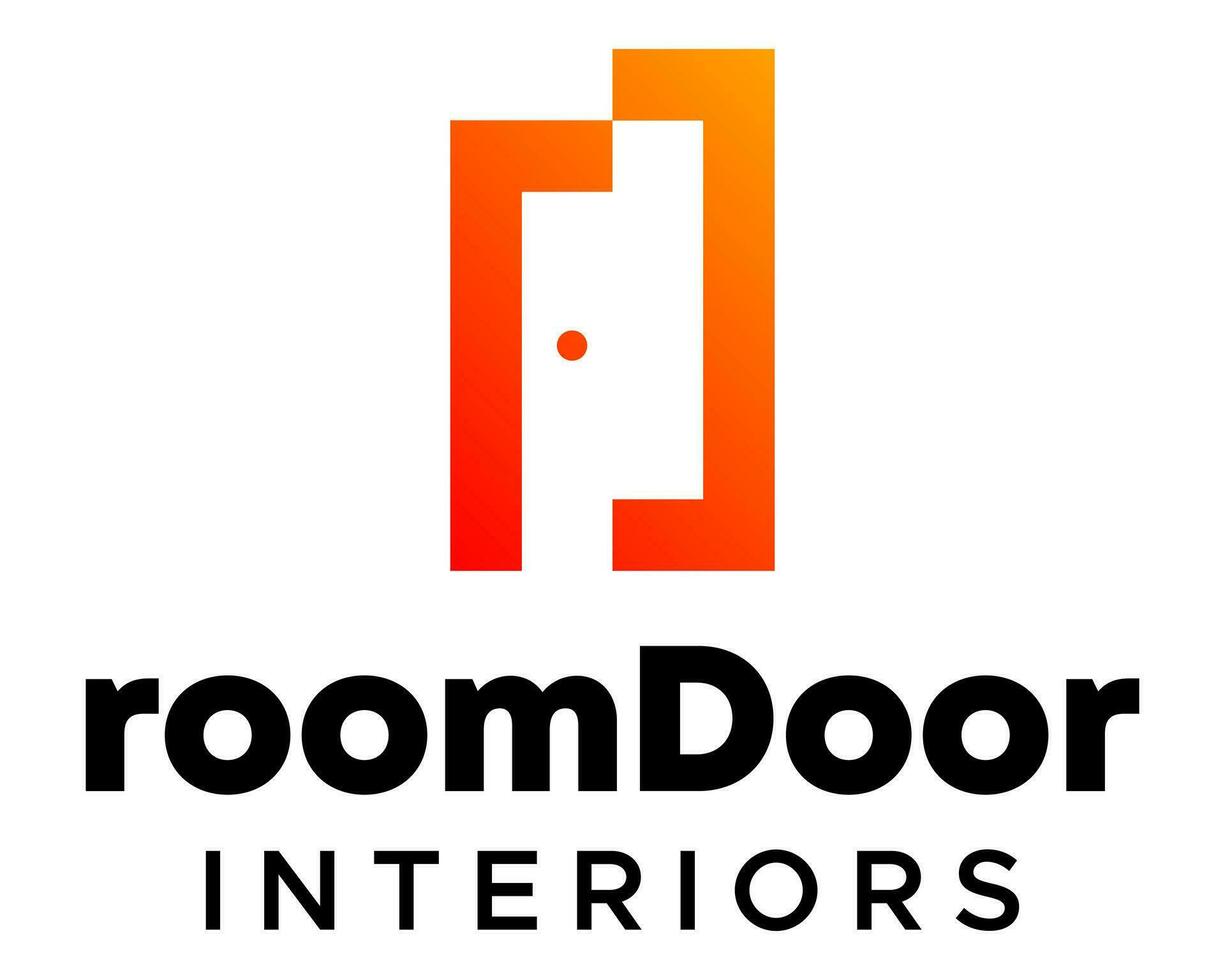 Letter RD monogram door interior company logo design. vector