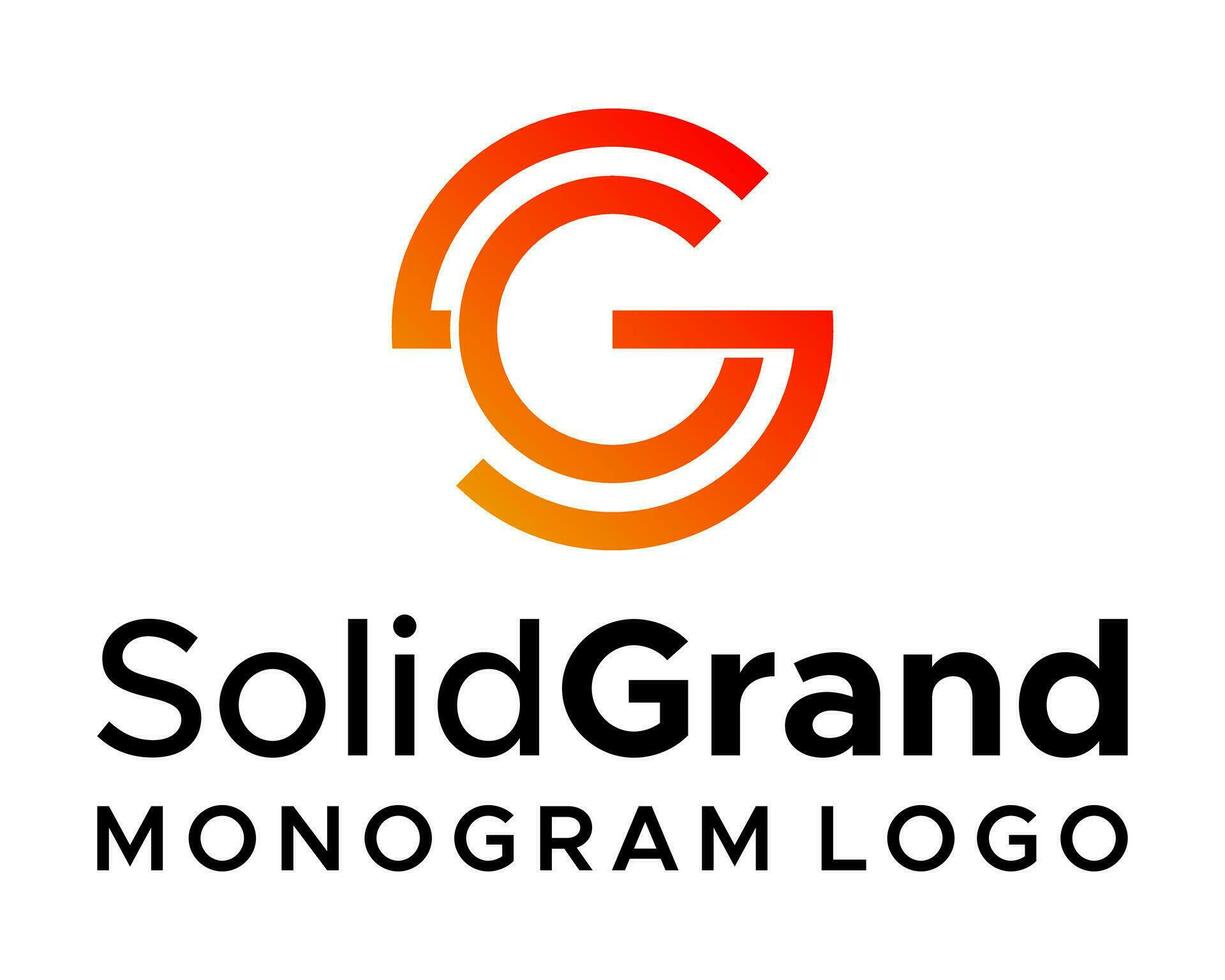 SG letter monogram geometric circle logo design. vector