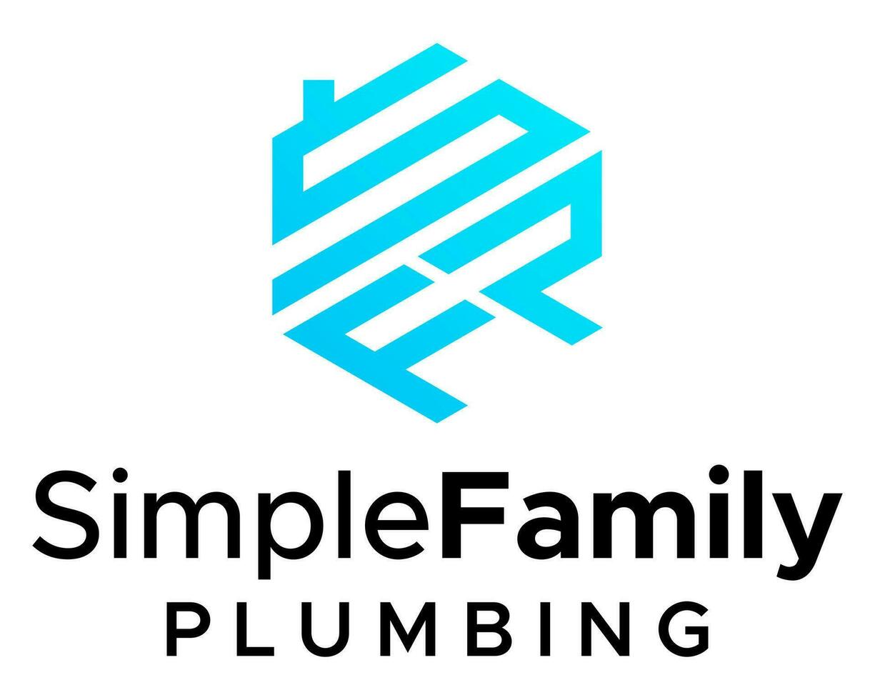 SFP letter monogram plumbing contractor industry logo design. vector