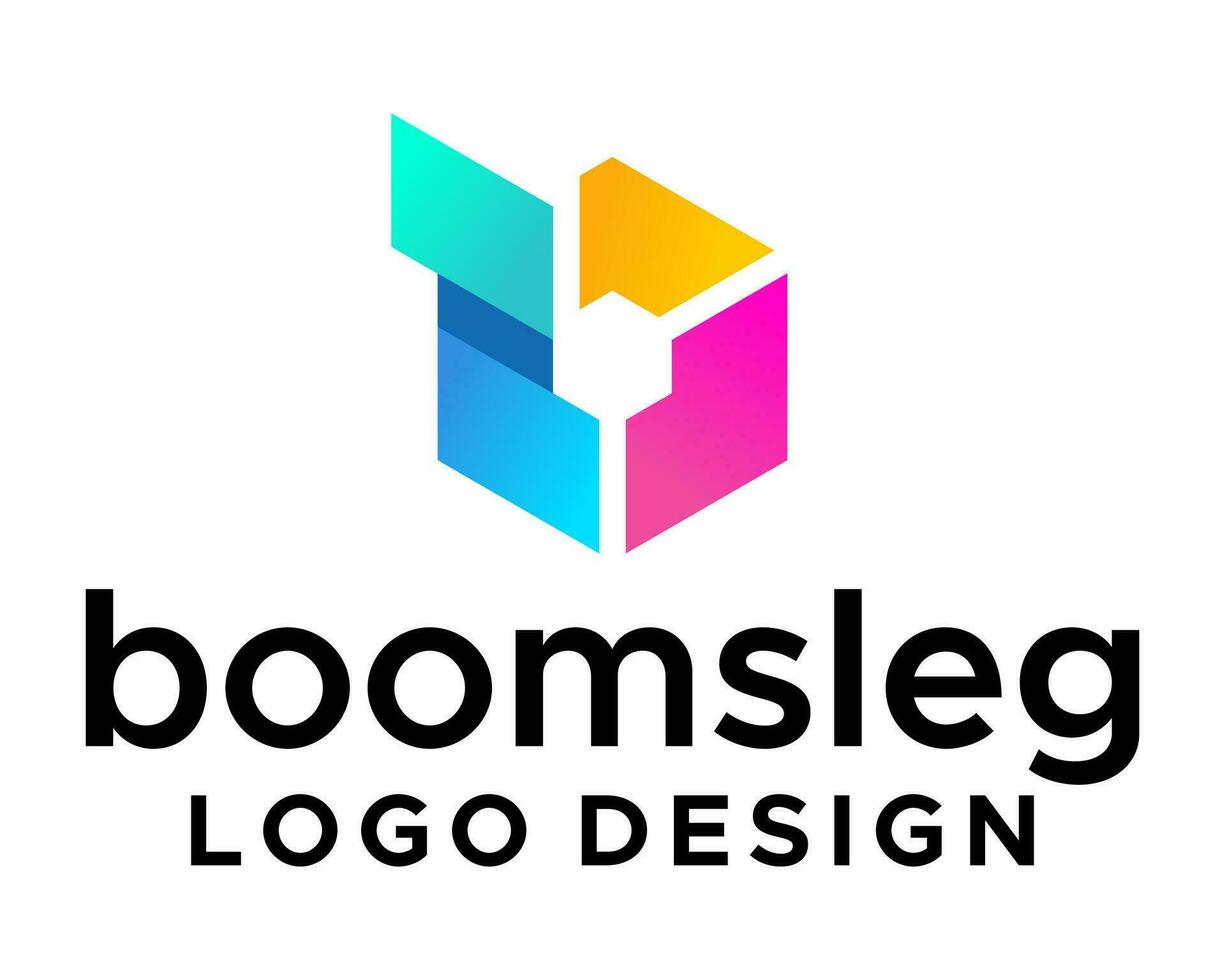 Letter b monogram colorful photography logo design. vector