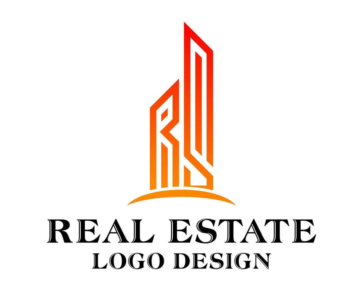 rs letra monograma real inmuebles edificio logo diseño. vector
