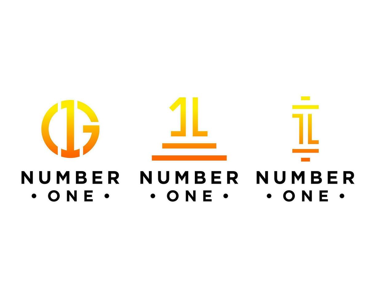 Number 1 geometric bold logo design. vector