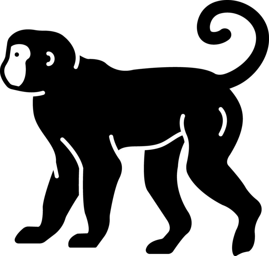 solid icon for monkey vector