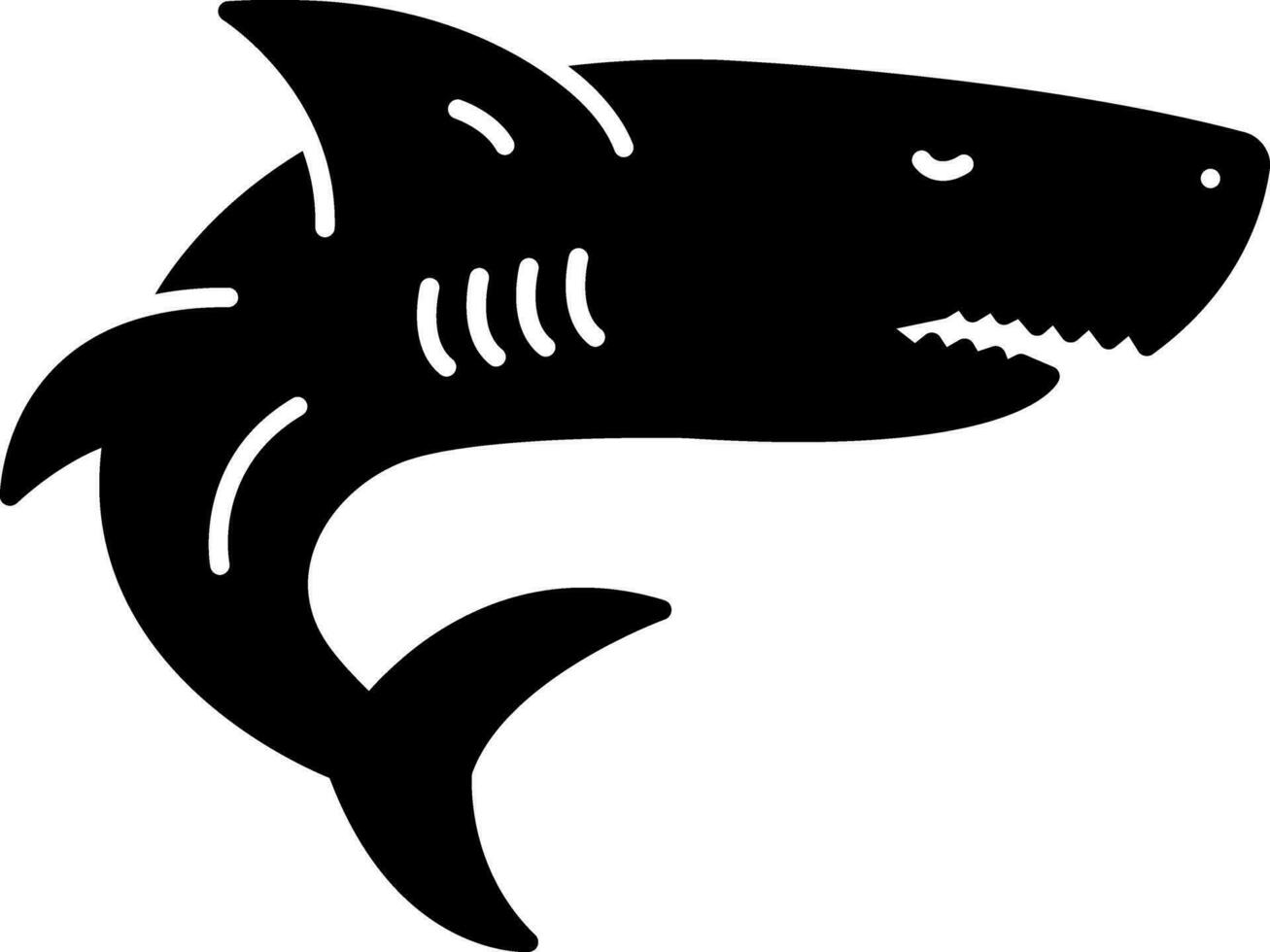 solid icon for shark vector