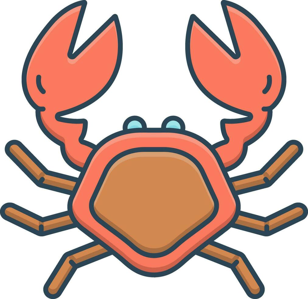 color icon for crab vector