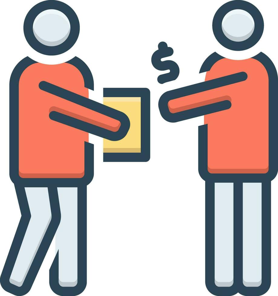 color icon for cash on delivery vector
