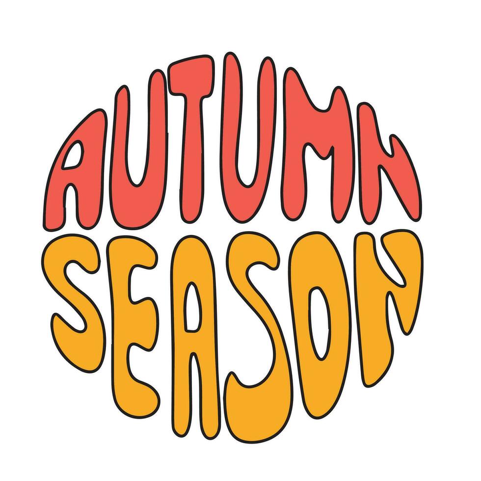 Autumn season. Handwriting short Autumn phrase. Calligraphy Fall text. Vector illustration.