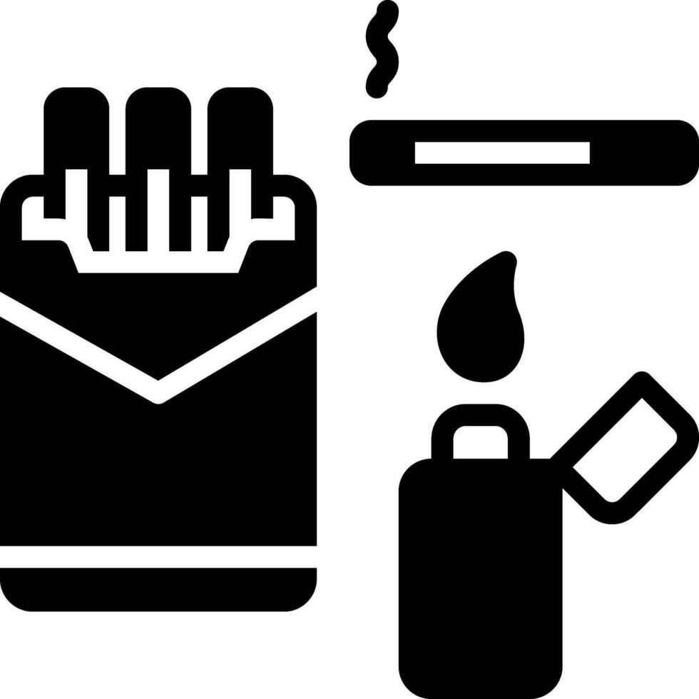 sólido icono para cigarrillo vector