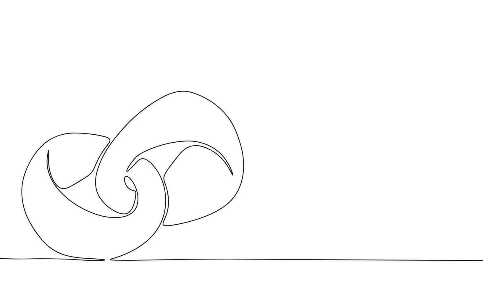 One line continuous two rings. Line art wedding banner concept. Hand drawn, outline vector illustration.