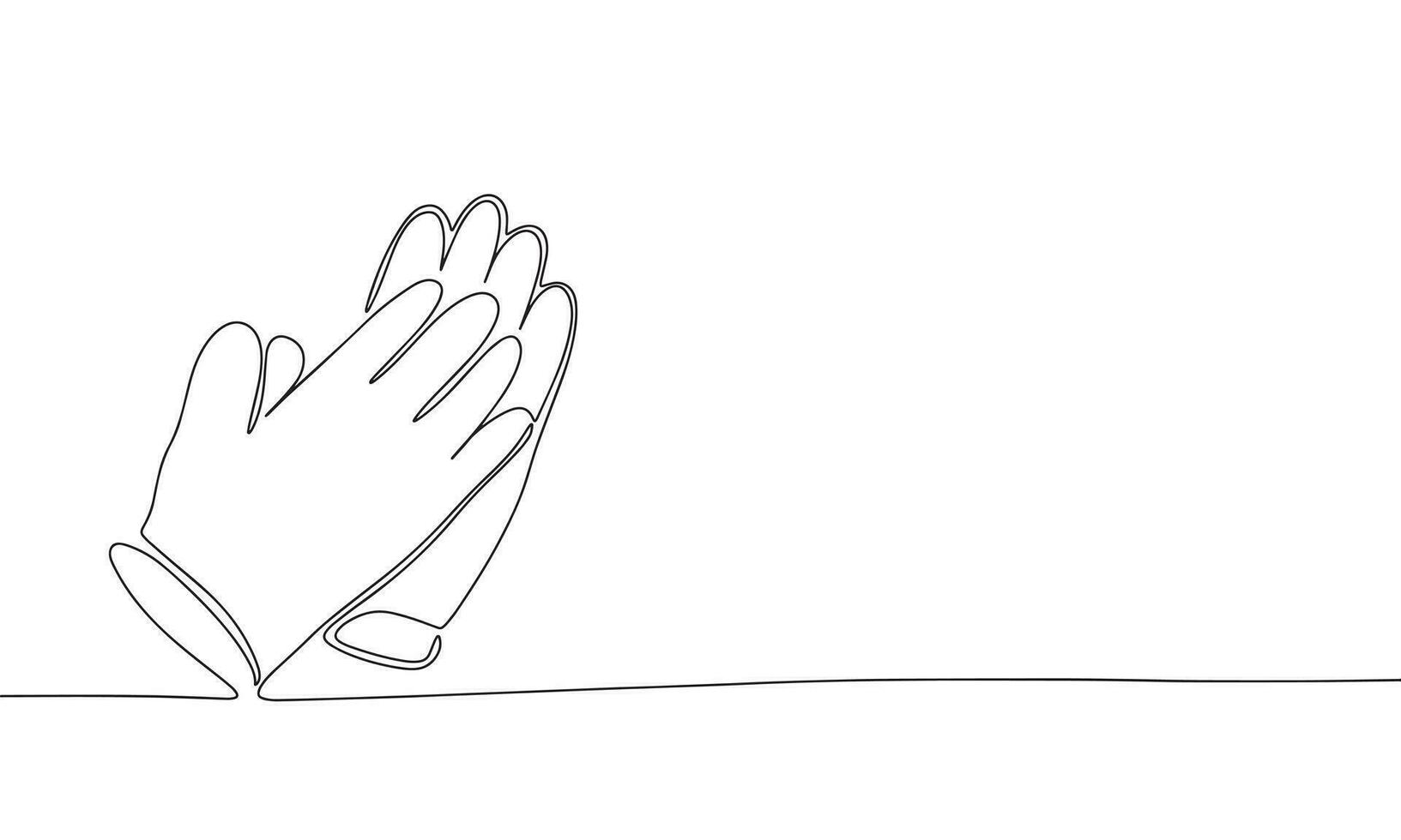 One line continuous gloves. Line art clothes banner concept. Hand drawn, outline vector illustration.