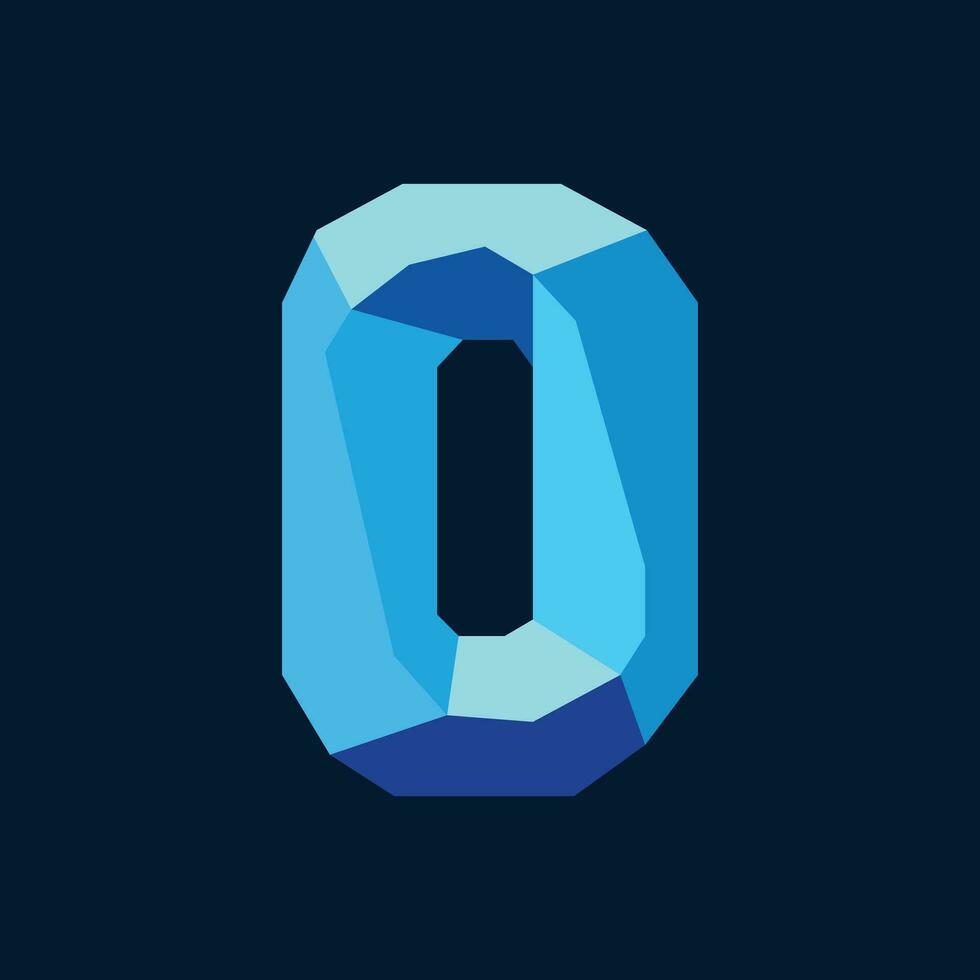 Blue Geometric Letter O vector