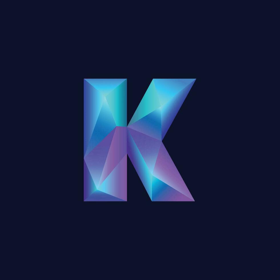 K latter gradient blue free vector