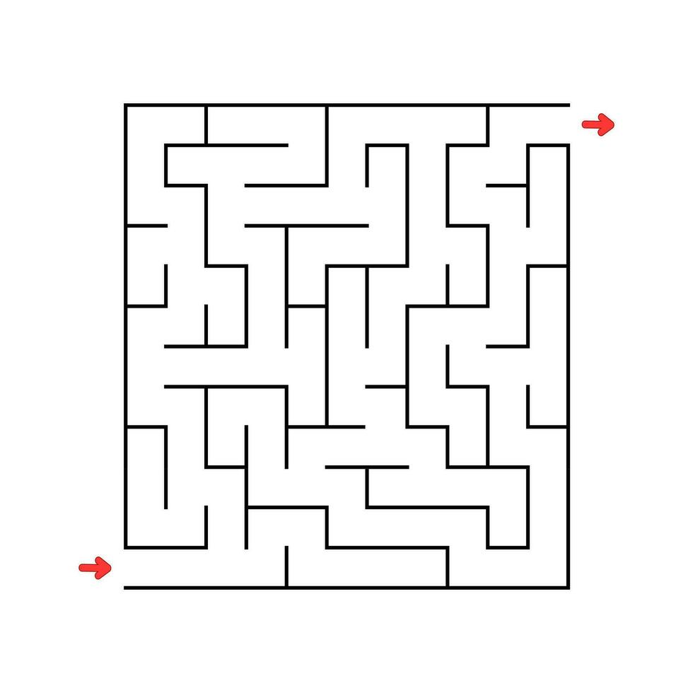 Abstact labyrinth. Educational game for kids. Puzzle for children. Maze conundrum. Find the right path. Vector illustration.