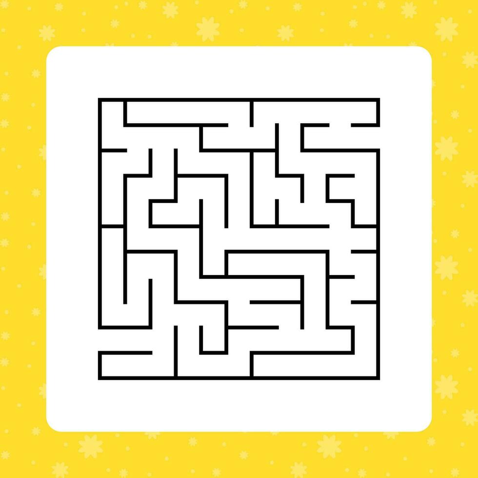 Abstract square maze. Game for kids. Puzzle for children. Labyrinth conundrum. Find the right path. Vector illustration.