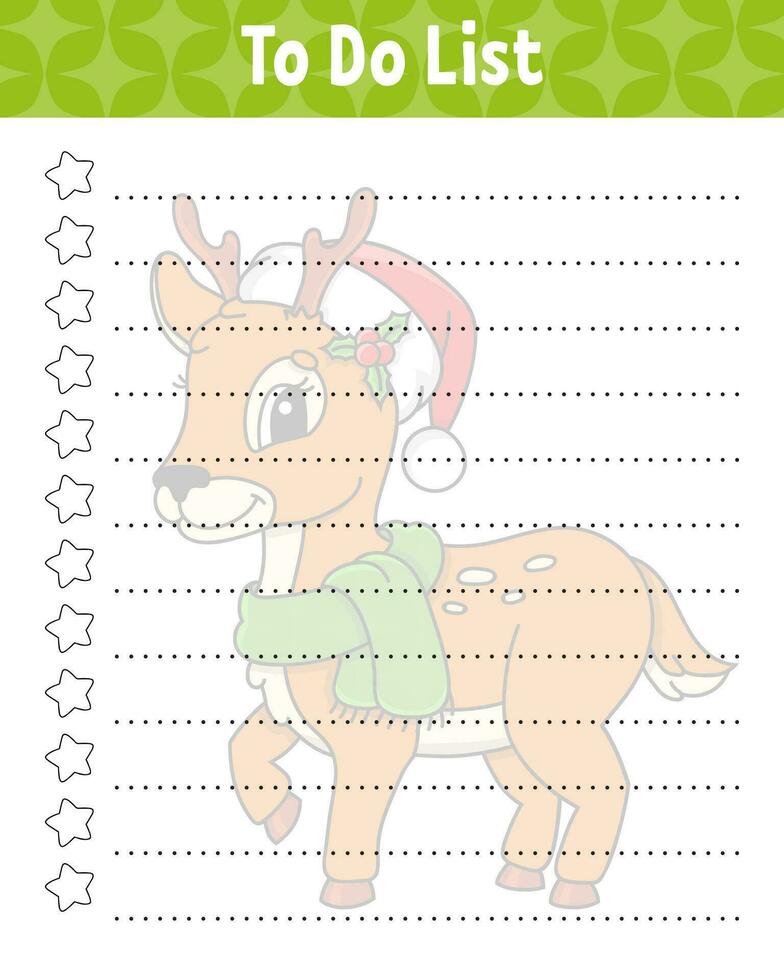 To do list. Printable template. Lined sheet. Handwriting paper. For diary, planner, checklist, wish list. Vector illustration.