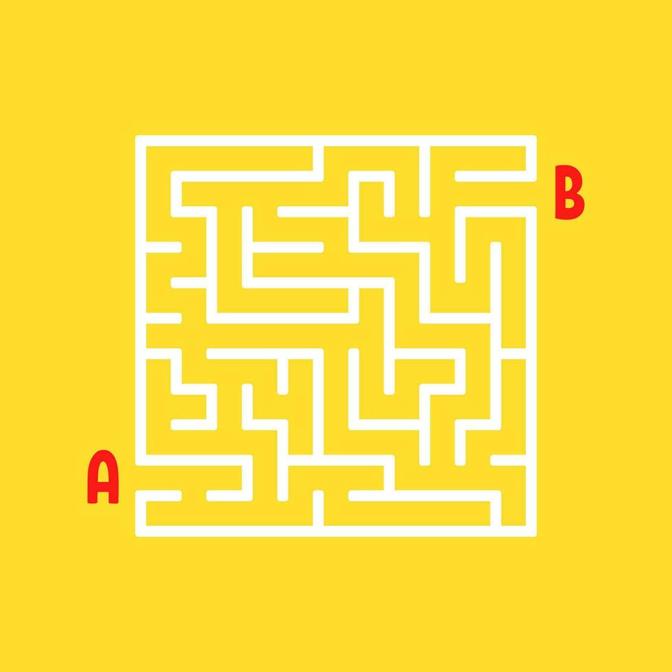 Abstract square maze. Game for kids. Puzzle for children. Labyrinth conundrum. Find the right path. Vector illustration.