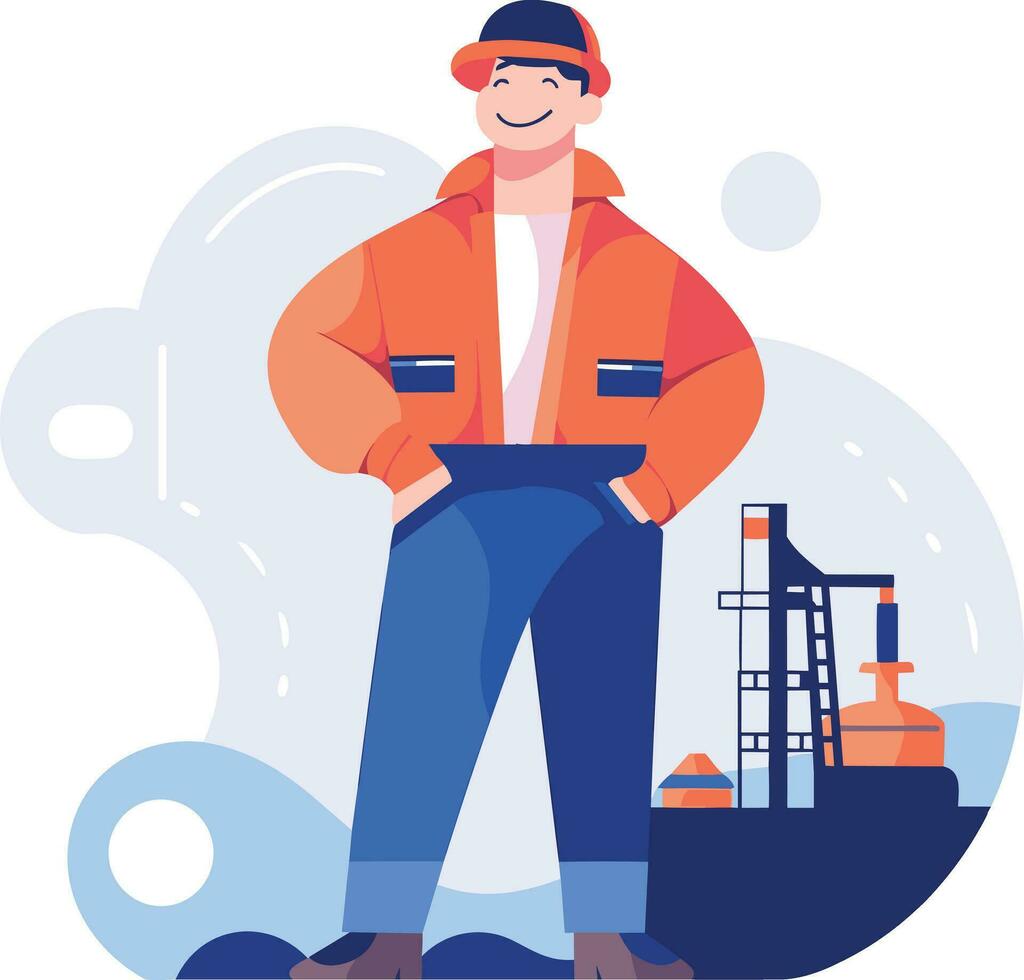Hand Drawn Engineer or architect with house under construction in flat style vector