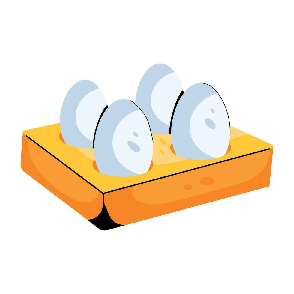 Trendy Eggs Tray vector