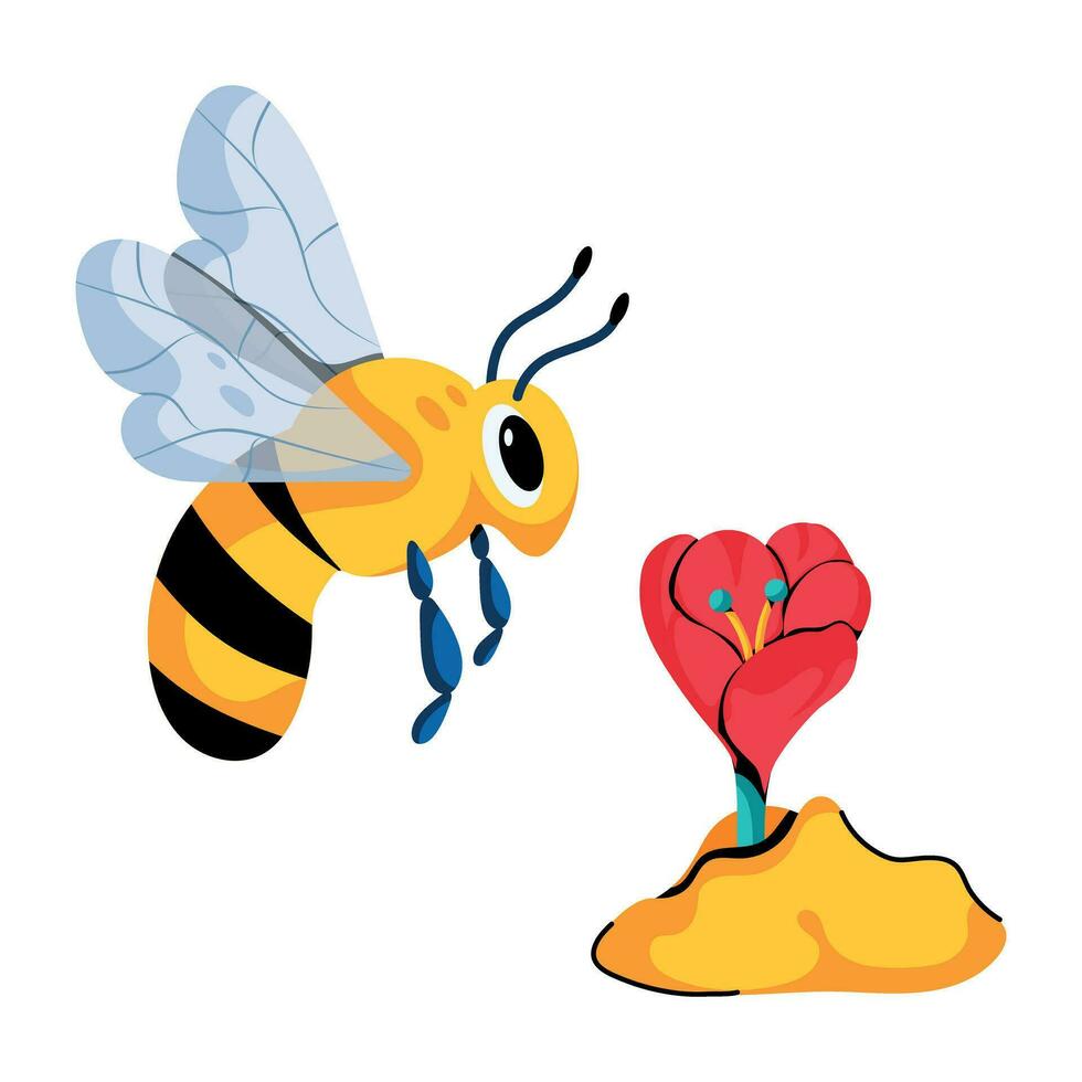 Trendy Bee Nectar vector