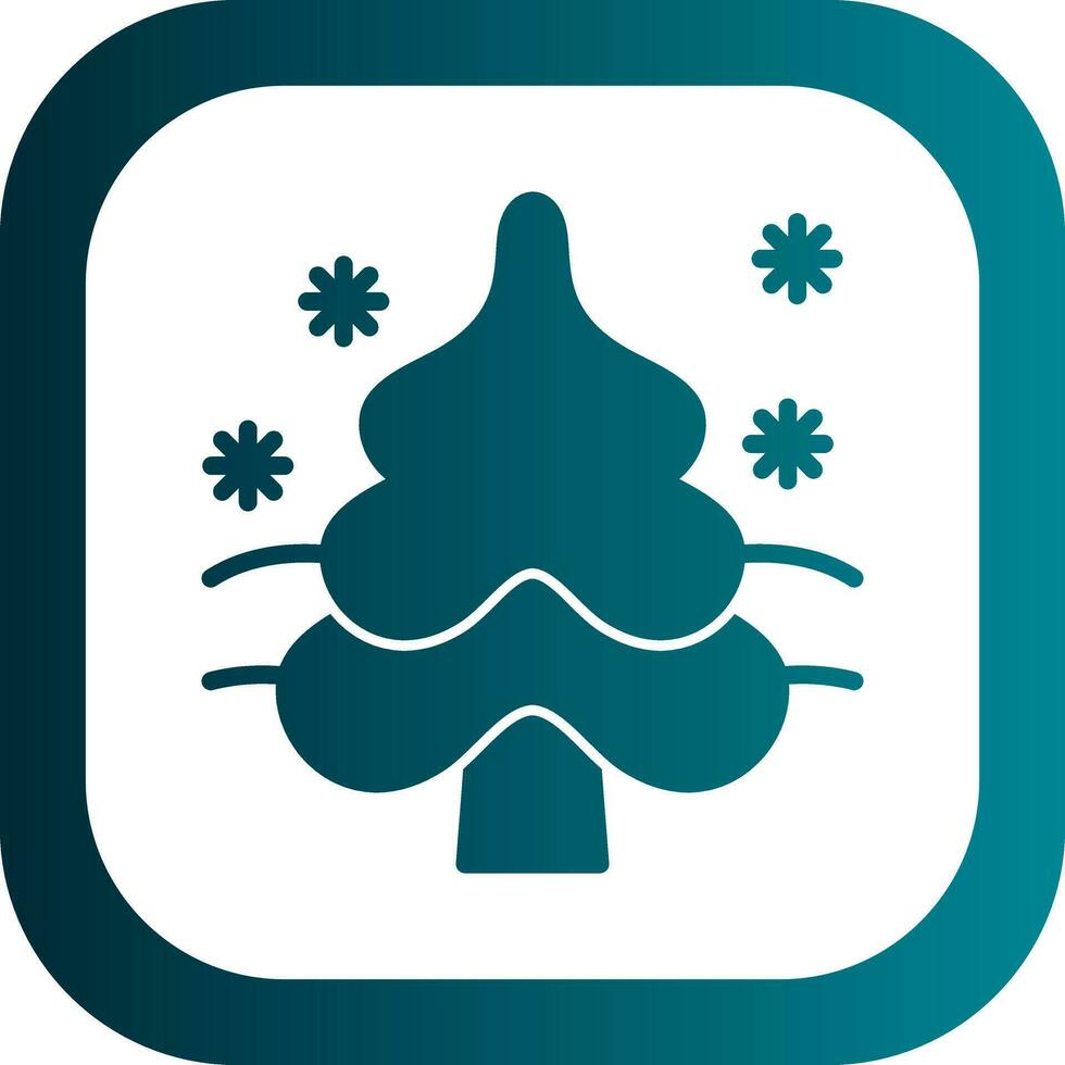 Snow-covered tree Vector Icon Design