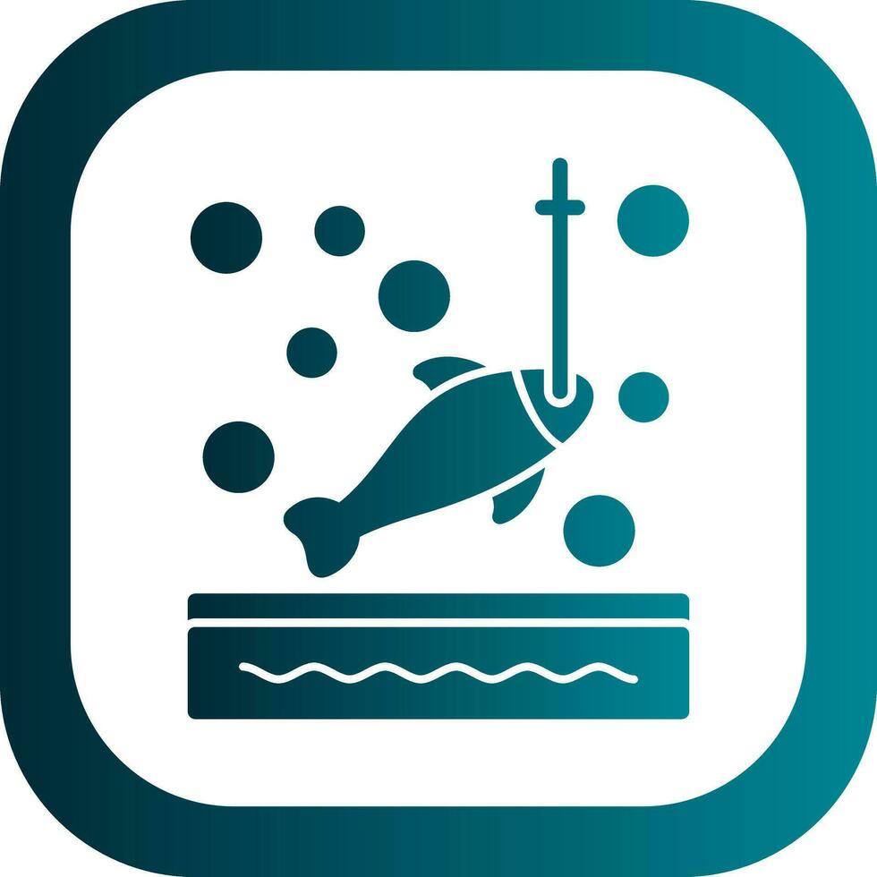 Ice fishing Vector Icon Design