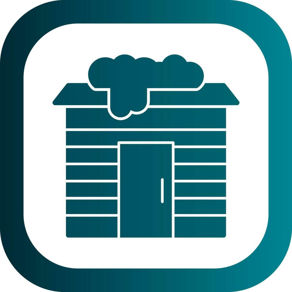Snowy cabin Vector Icon Design