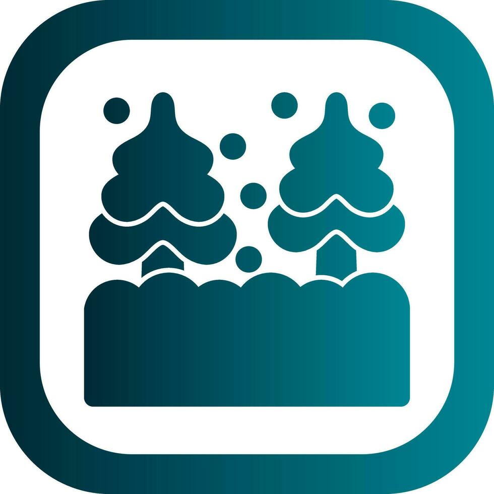 Snowy forest Vector Icon Design