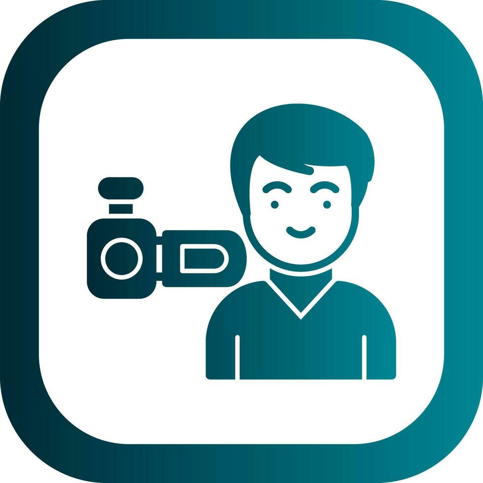 Camera Man Vector Icon Design