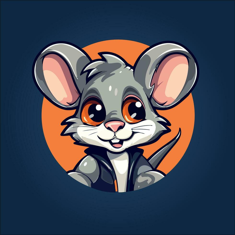 Cute mouse sports mascot logo icon vector illustration with isolated background