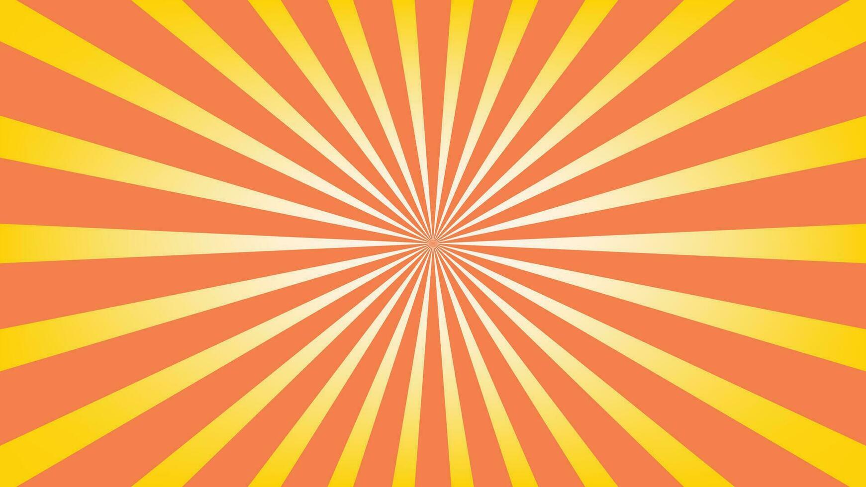 abstract sunburst orange pattern background for modern graphic design element. shining ray cartoon with colorful for website banner wallpaper and poster card decoration vector