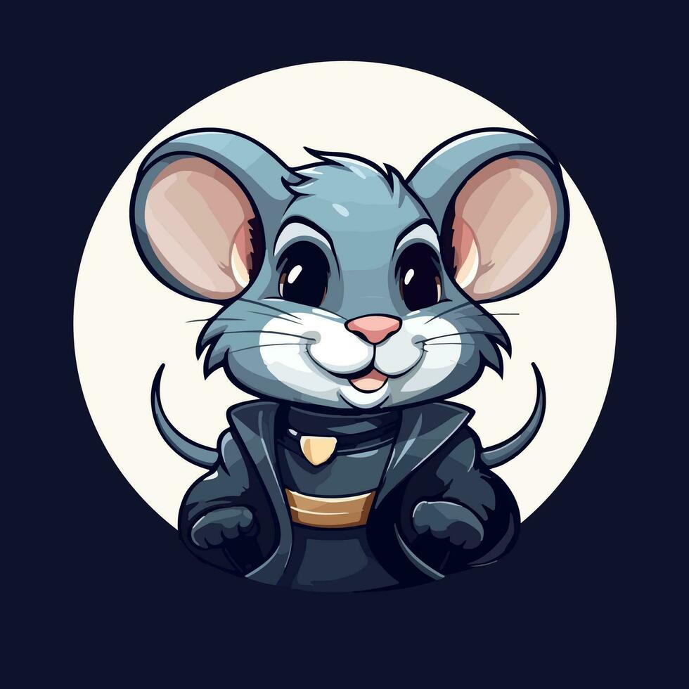 Cute mouse sports mascot logo icon vector illustration with isolated background