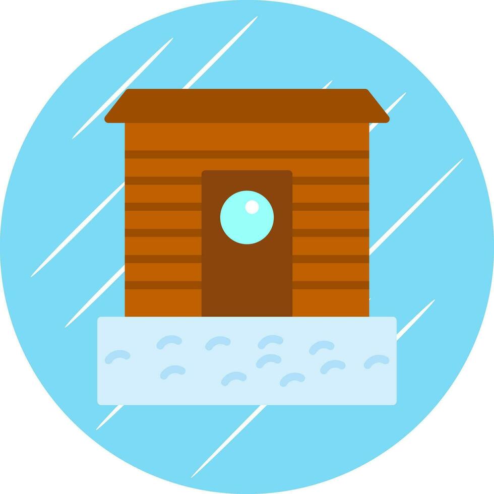 Ice fishing hut Vector Icon Design